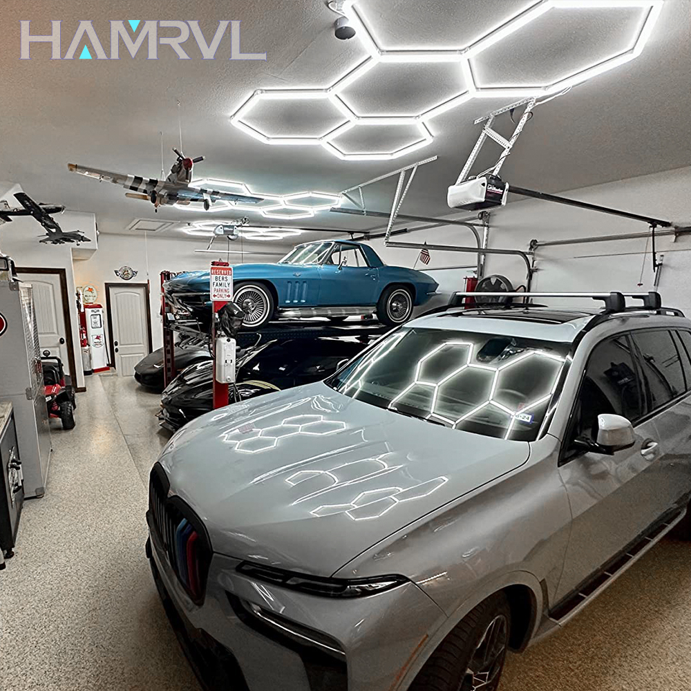 Garagelicht Zeshoekige LED-verlichting Gym BarberShop Kapsalon Plafondlamp Voor Studio Auto Detail 4S Demo Workshop Kantoor Winkel Bar
