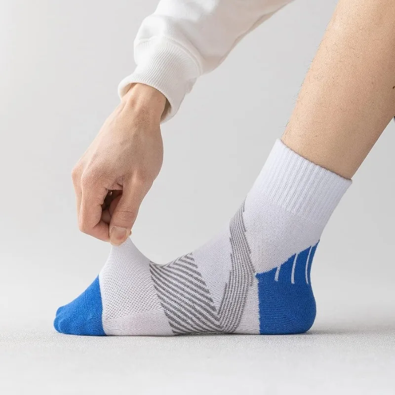 Calcetines tobilleros de cuarto para hombre, medias deportivas de algodón con ventilación, transpirables, atléticas, para correr, senderismo, rendimiento