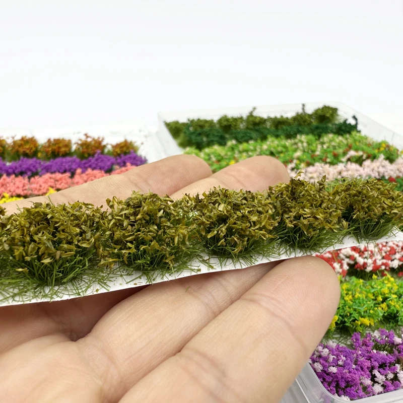 49 teile/schachtel 8mm Blume Cluster Modell Landschaft Garten Decor Statische Gras Landschaft Modell Gras Tuft DIY Gebäude Layout 15 farben