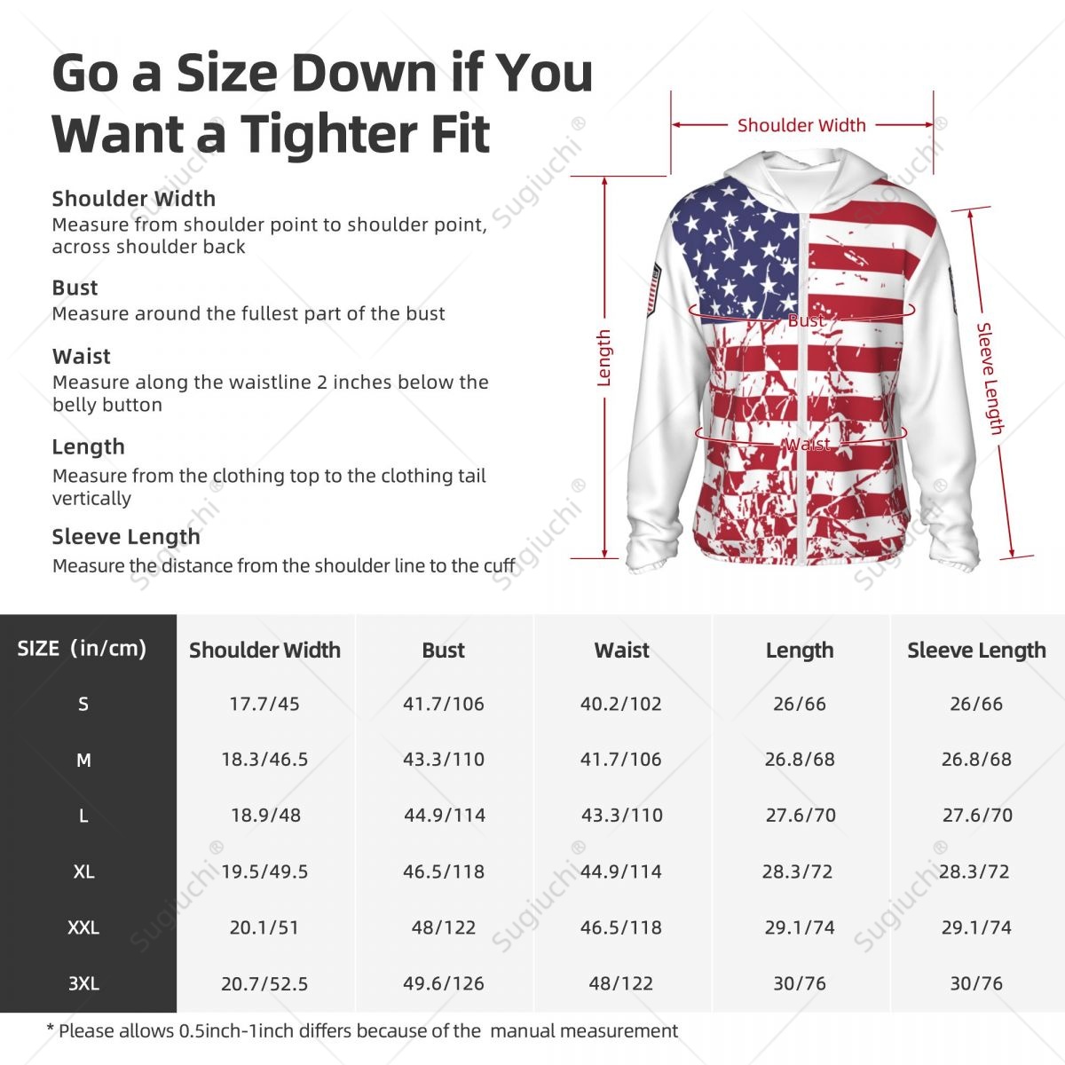 Bandeira dos estados unidos proteção solar moletom com capuz roupas de pesca ciclismo correndo secagem rápida manga longa com zíper poliéster