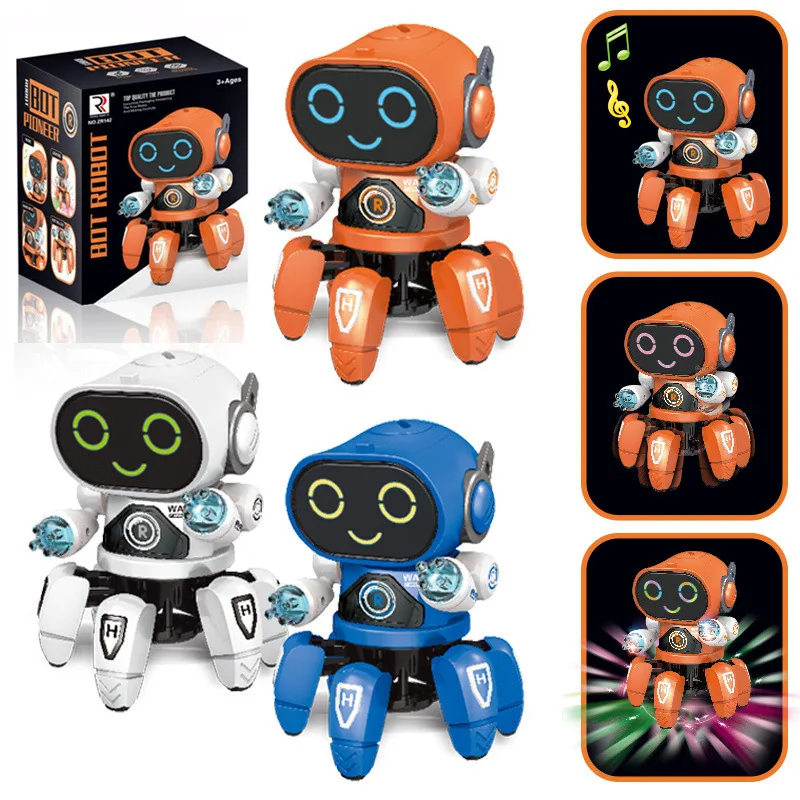 Kinder Tanz Roboter Musik LED 6 Krallen Octopus Roboter Geburtstag Geschenk Spielzeug Für Kinder Frühe Bildung Baby Spielzeug Jungen Mädchen