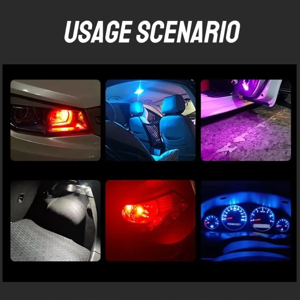 10/20pcs LED T10 W5W Canbus Glas COB 6000k Reading Dome Lamp Marker Wedge Kentekenverlichting lampen 12V Wit Blauw Rood