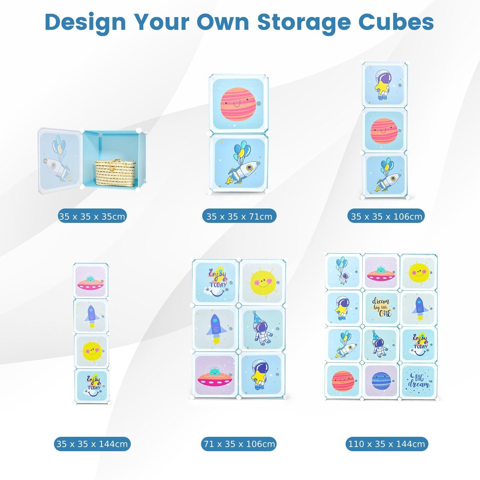 DORTALA Portable Children Wardrobe 12 Cubes Kid Closet Baby Dresser Storage Organizer