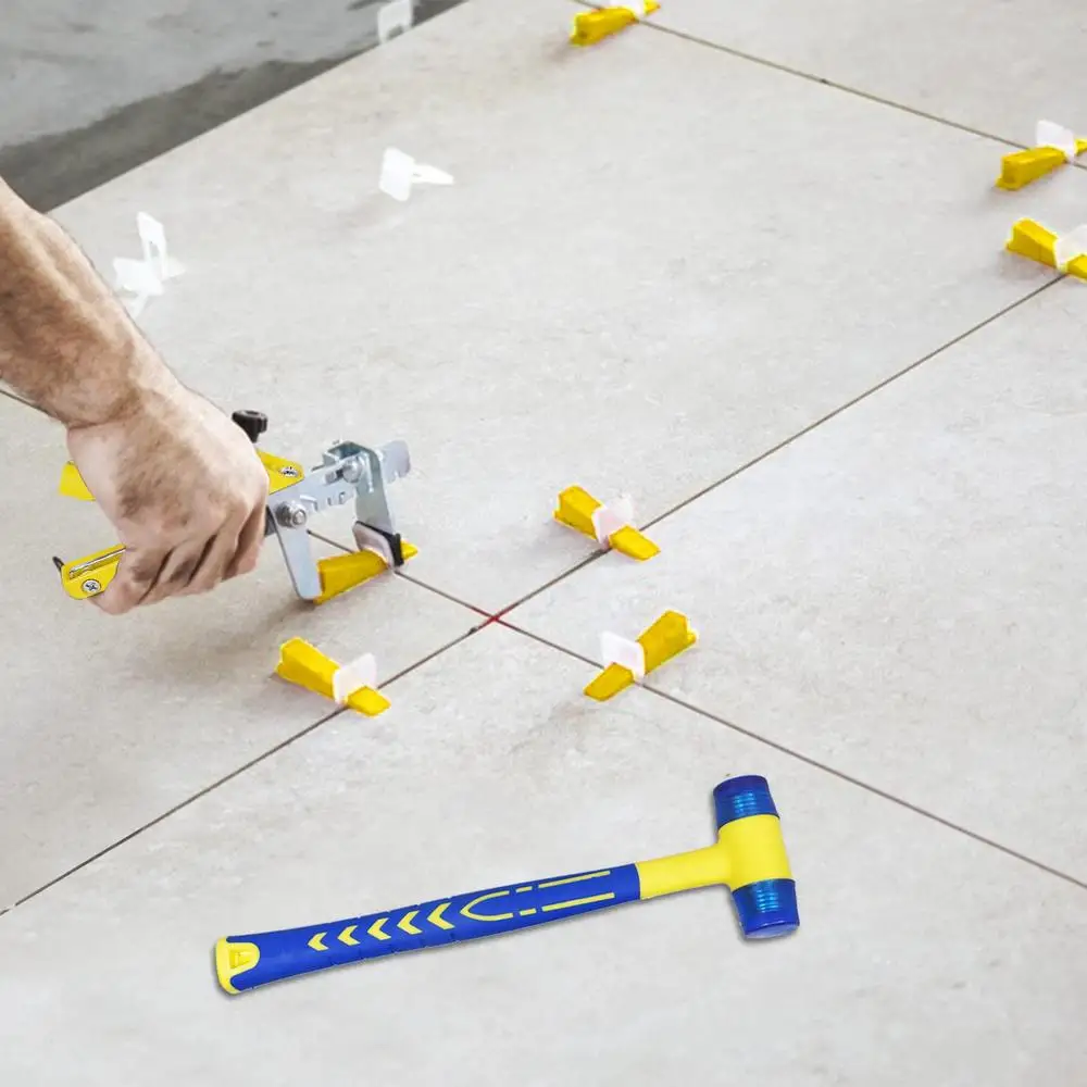 Tile Leveling System Set with Tile Plier 1500 Pcs Tile Spacers Clips 300 Pcs Reusable Wedges 1 Rubber Mallet Ideal Stone