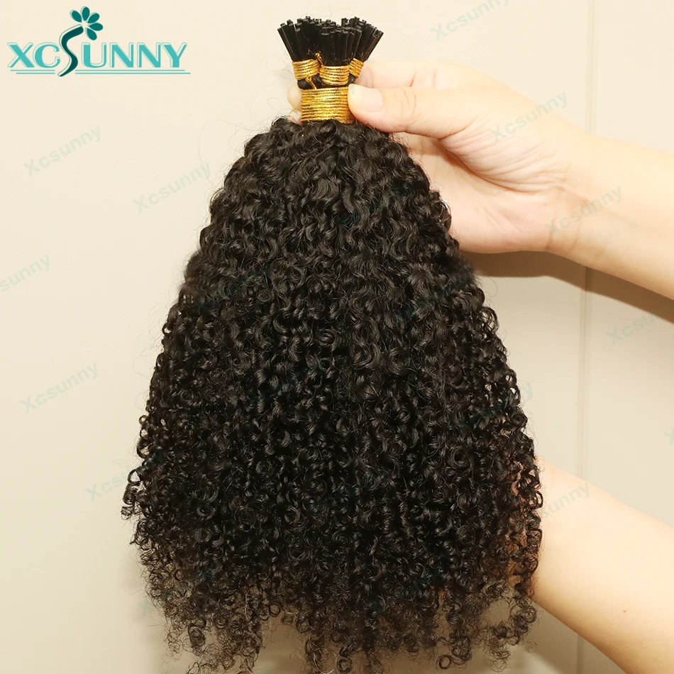 Encaracolado pernicioso eu derrubo o cabelo humano das Microlinks para mulheres negras, birmanês Itip, extensões do cabelo, mim derruba