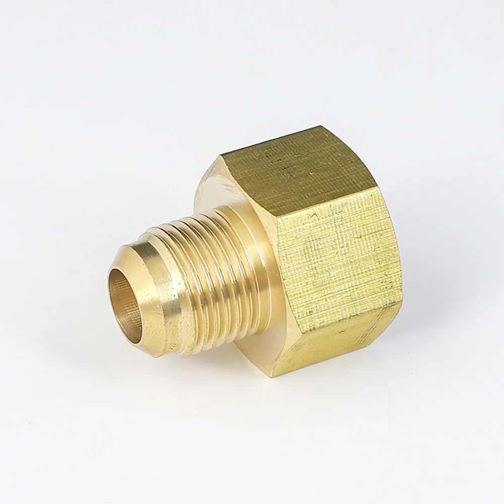 45 graus sae-padrão 1/4 "3/8" 1/2 "3/4" flare fêmea para macho reduzindo encaixe redutor conector de tubo de bronze adaptador air Condi