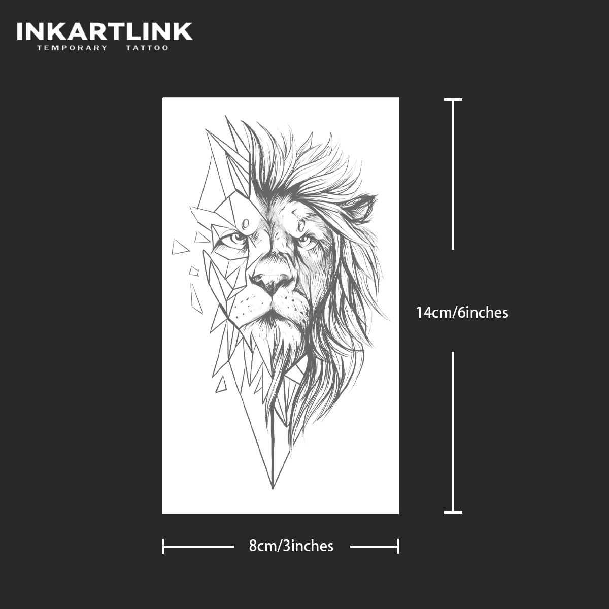 Tatuaje temporal de león, dura hasta 15 días, nueva tecnología, pegatina semipermanente mágica impermeable.