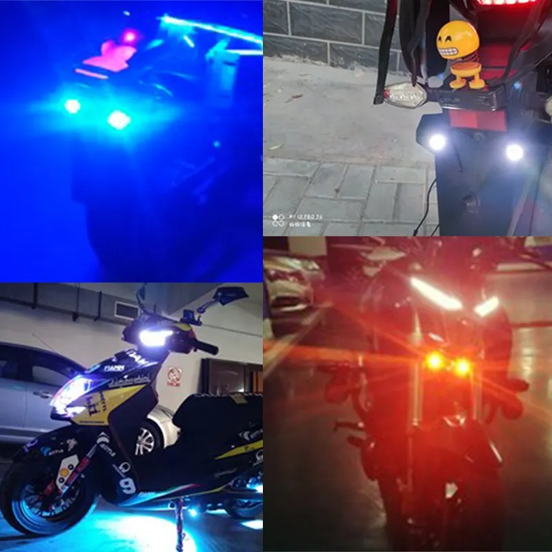 4PCS 18MM Moto LED Eagle Eye Luci di guida Super Bright DRL Luci di marcia diurna Fendinebbia Inversione di stop Luce di segnalazione