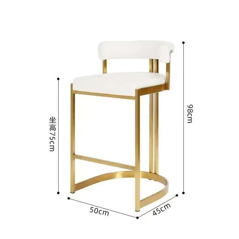 Reception Luxury Bar Chairs Nordic Gold Ergonomic Nordic Backrest High Chairs Industrial Modern Counter Sillas De Bar Furniture