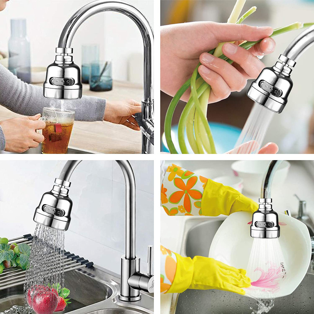 360 degrés rotation robinet de cuisine aérateur réglable double mode pulvérisateur filtre diffuseur économie d'eau buse robinet de baignoire joint
