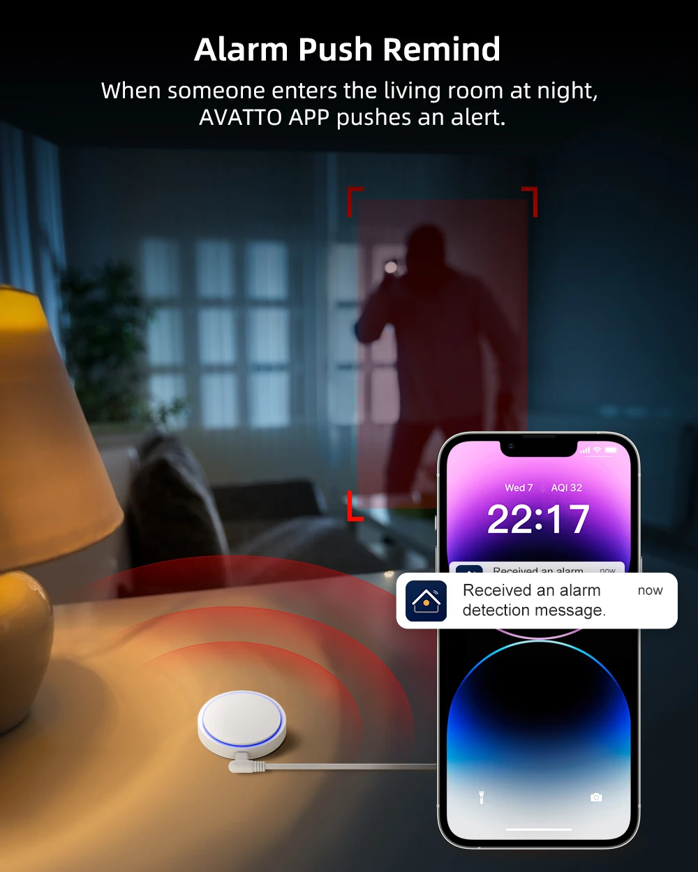 MIUCDA Tuya WiFi MmWave Radar Sensor de movimiento de presencia humana, detección de luminancia/distancia Sensor PIR funciona con Alexa Google Home