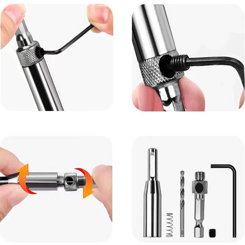 3Pcs Self Centering สว่านเจาะบานพับประตูตู้บานพับสว่านเจาะไม้ศูนย์เจาะ