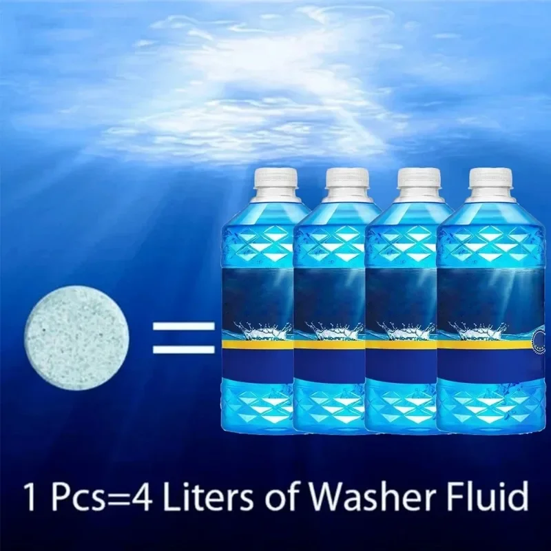 กระจกรถยนต์แก้วเข้มข้นเครื่องซักผ้าเม็ดรถ Effervescent เครื่องซักผ้าของเหลว Wiper Glass Solid ทําความสะอาดเม็ดสําหรับรถหน้าต่าง