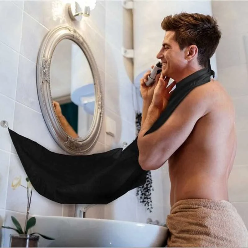 Man ผ้ากันเปื้อนห้องน้ําชายเคราผ้ากันเปื้อนผู้ถือมีดโกนผมโกน Beard Catcher กันน้ําดอกไม้ผ้าทําความสะอาดห้องน้ําของขวัญสําหรับ Man