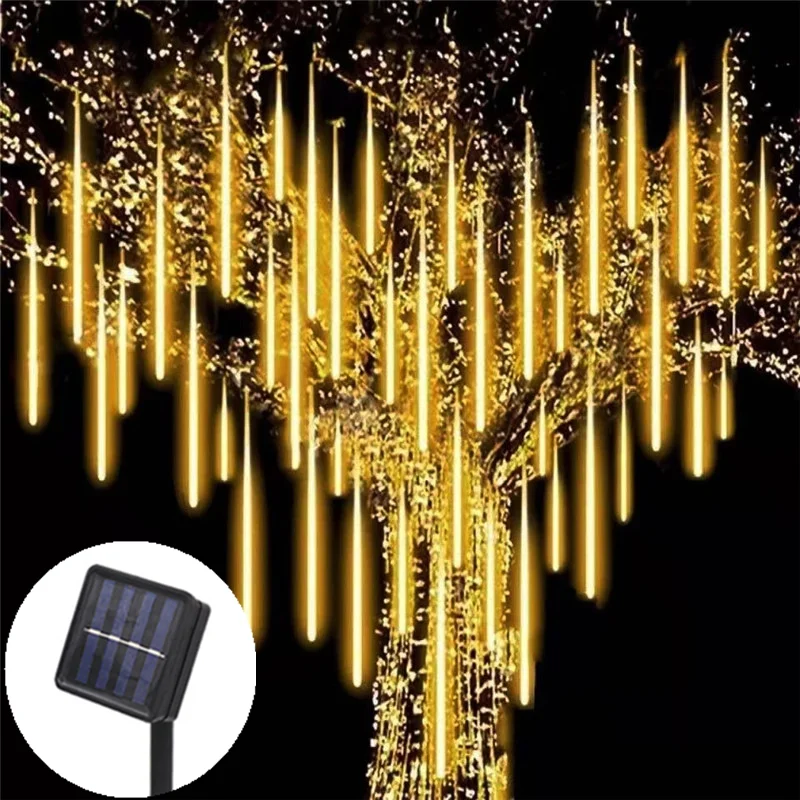 Luz Led Solar para exteriores, luces de lluvia de meteoritos, decoración impermeable para jardín, guirnalda de calle para exteriores, decoración navideña de Año Nuevo
