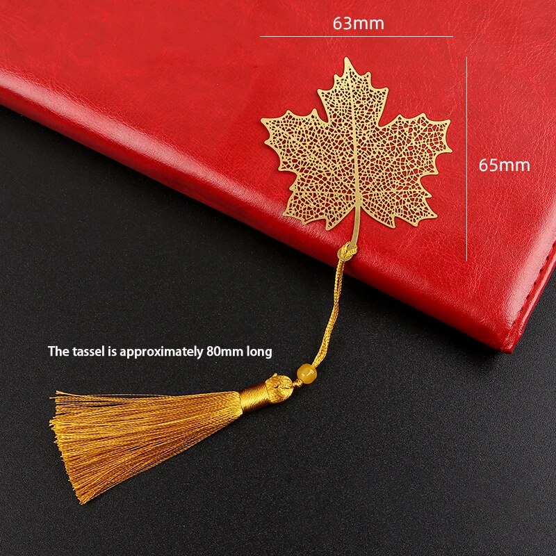 1pcs Student Chinese Style Stationery Retro Metal Bookmarks Hollow Ginkgo Biloba Maple Leaf Lotus Vein Book Marks Gifts