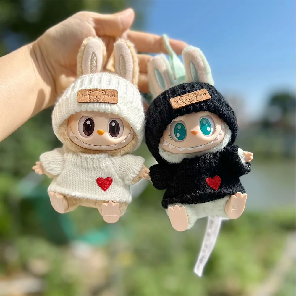 Mini Plüsch Puppe Kleidung Outfit Zubehör Für Korea Kpop Exo Labubu Idol V2 sitzende party Liebe pullover hut set Kleidung geschenk