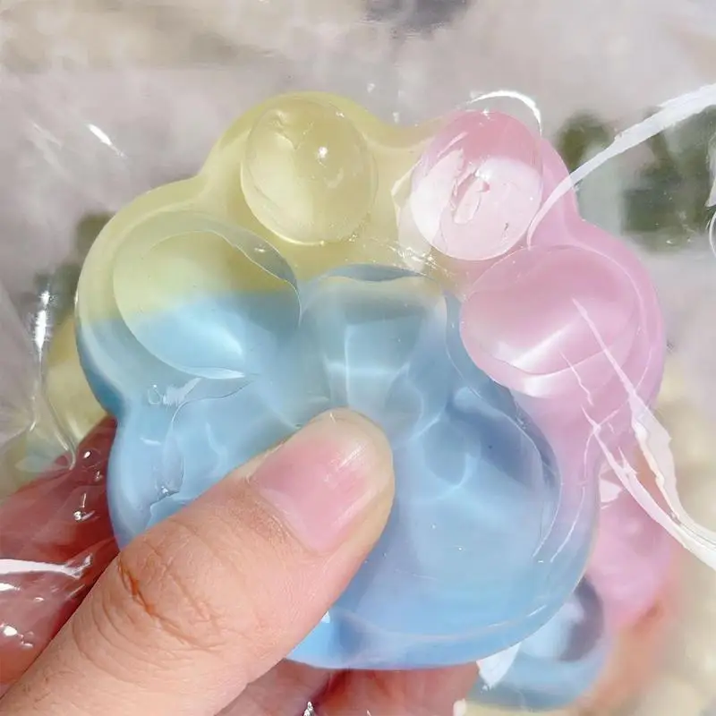 Big Cat Paw Silicone Squeeze Toys for Stress Relief Squish Paw Soft Sensory Fidget Toys Desk Accessory for for Kids Teens Adults