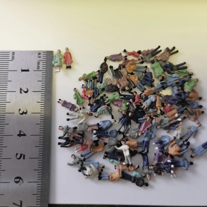 20 Stück 1:150 N-Maßstab Modellfigur Simulationspuppe Spielzeug sitzender Ständer gemischtes Mannmodell Material Landschaft DIY handgefertigt 1/25-1/150