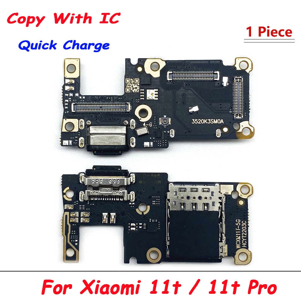 Nuevo para Xiaomi 10T 9T 10 11T Pro 12T 10 Lite USB con puerto de carga Micro Cable flexible con placa de micrófono IC