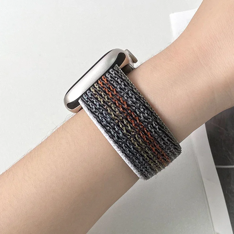 Nylon Loop Strap for Apple Watch Band 46mm 40mm 44mm 45mm 42mm 41mm 38mm Smart Belt Bracelet for IWatch Ultra 49mm 8/7/6/SE/5/4
