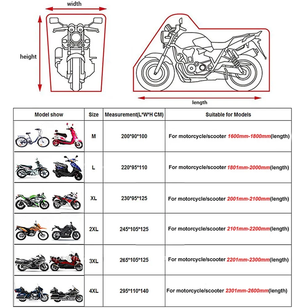 厚いオックスフォードオートバイ防水カバーユニバーサル屋外保護防塵バイクレインカバーサンシェード防塵 Uv 保護