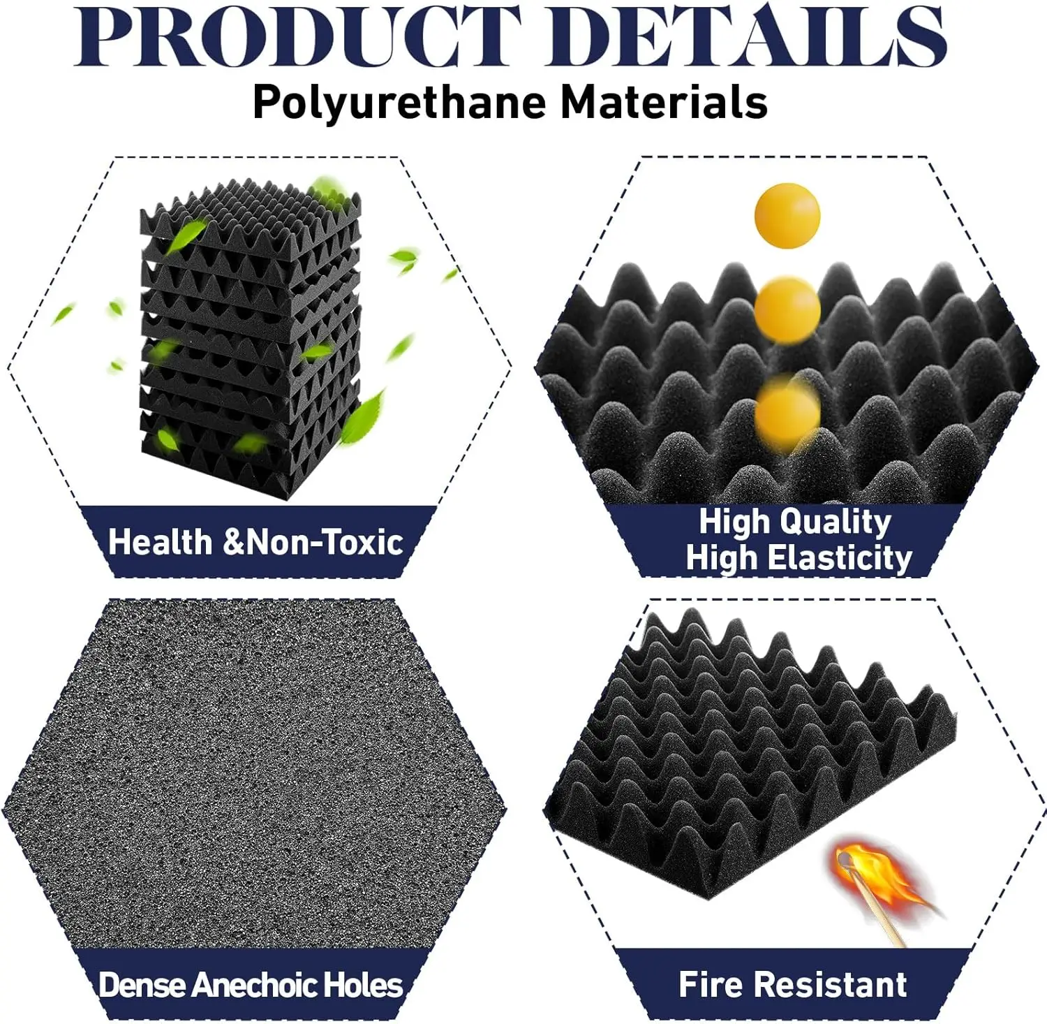 12pçs painéis de parede autoadesivos à prova de som, telhas de espuma acústica, redução de ruído, estúdio doméstico, quarto, bastão de amortecimento de som