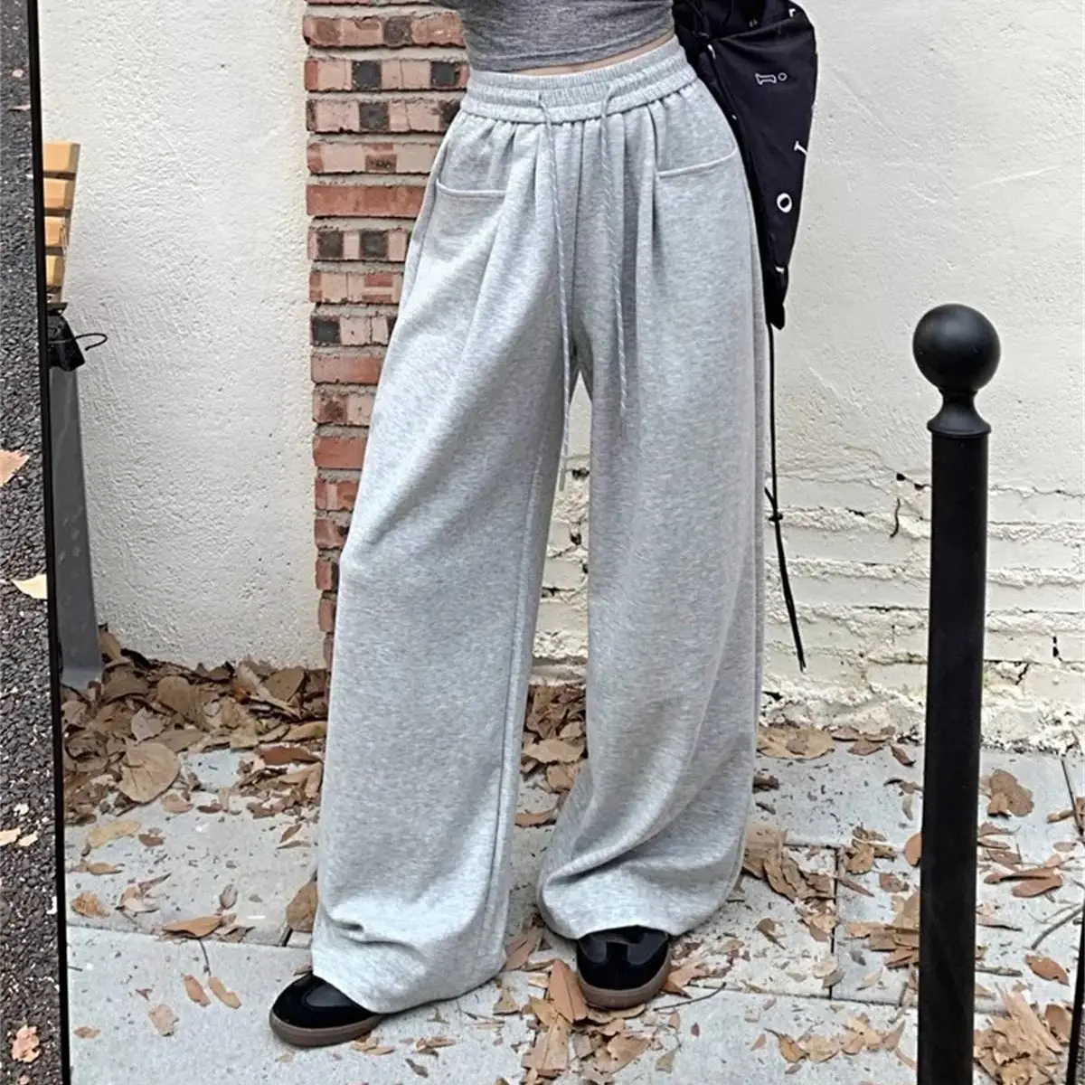 Gerade, Breite Bein Lose Hose Frauen Mode 2025, Frühling Sommer Neue Baggy Jogginghose Hohe Taille Casual Straße Hosen Chic Hosen