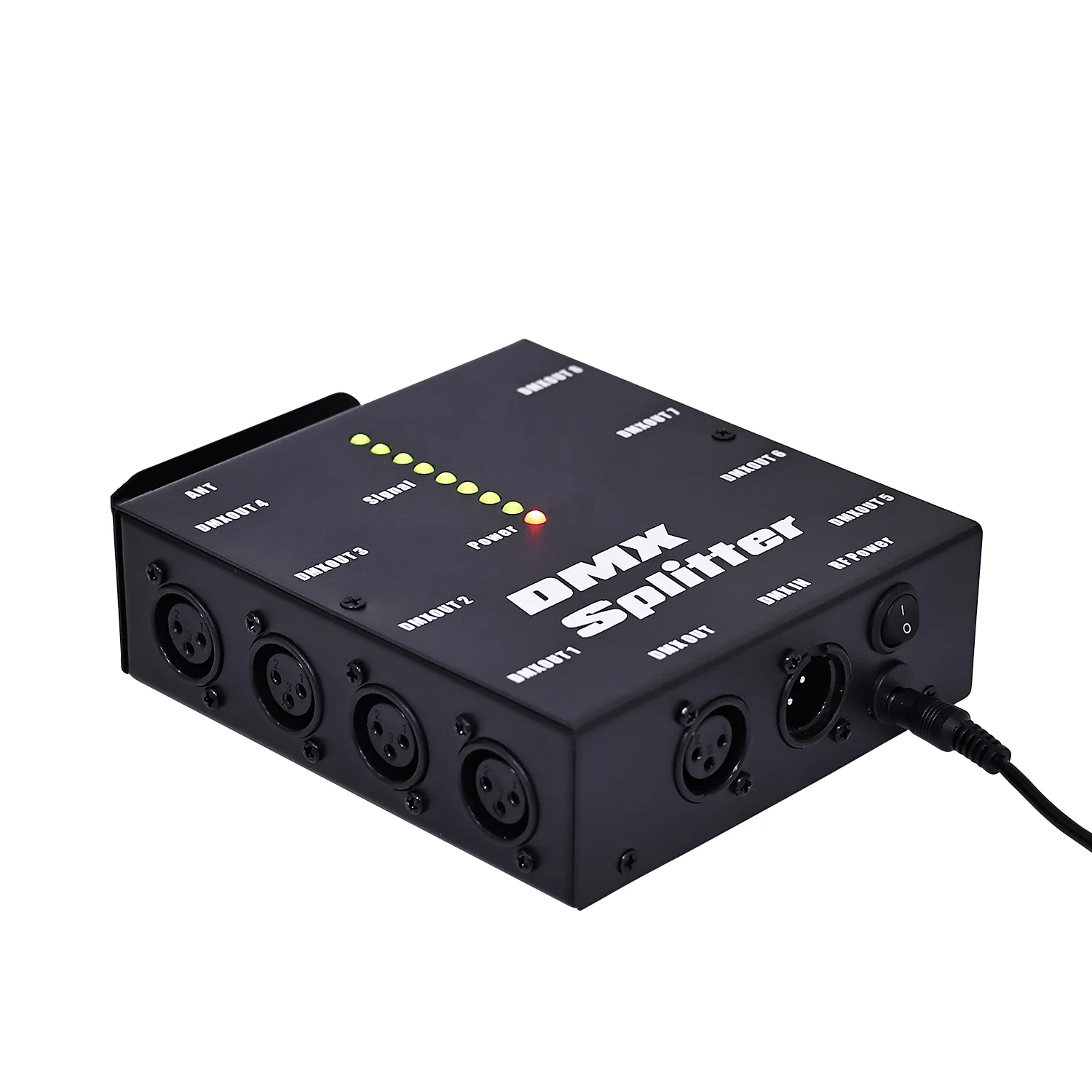 Divisor DMX isolado de 8 vias - Distribuidor de amplificador divisor universal de 8 ramos Saídas de 3 pinos para sinais DMX.