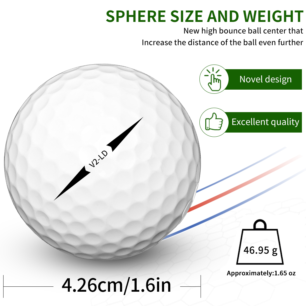 Caiton-Golf Ik- 332 Dimple, Distance maximale, Contrôle de rotation, Durable, Précision, Entraînement et jeu, 2 couches, 50 pièces