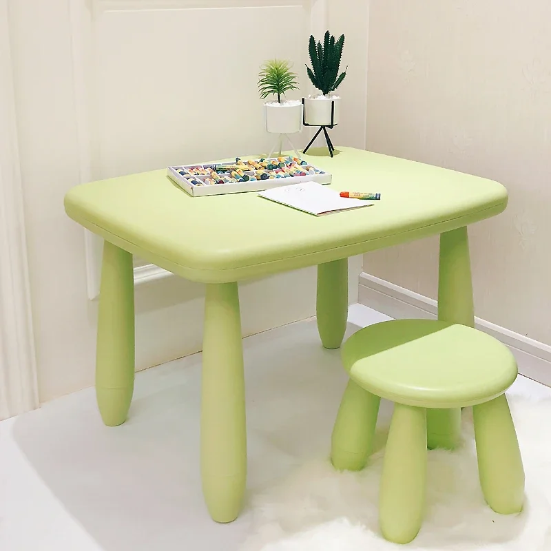 Children's Tables and Chairs Set Kindergarten Learning Table Chair Baby Game Writing Book Table Plastic Household