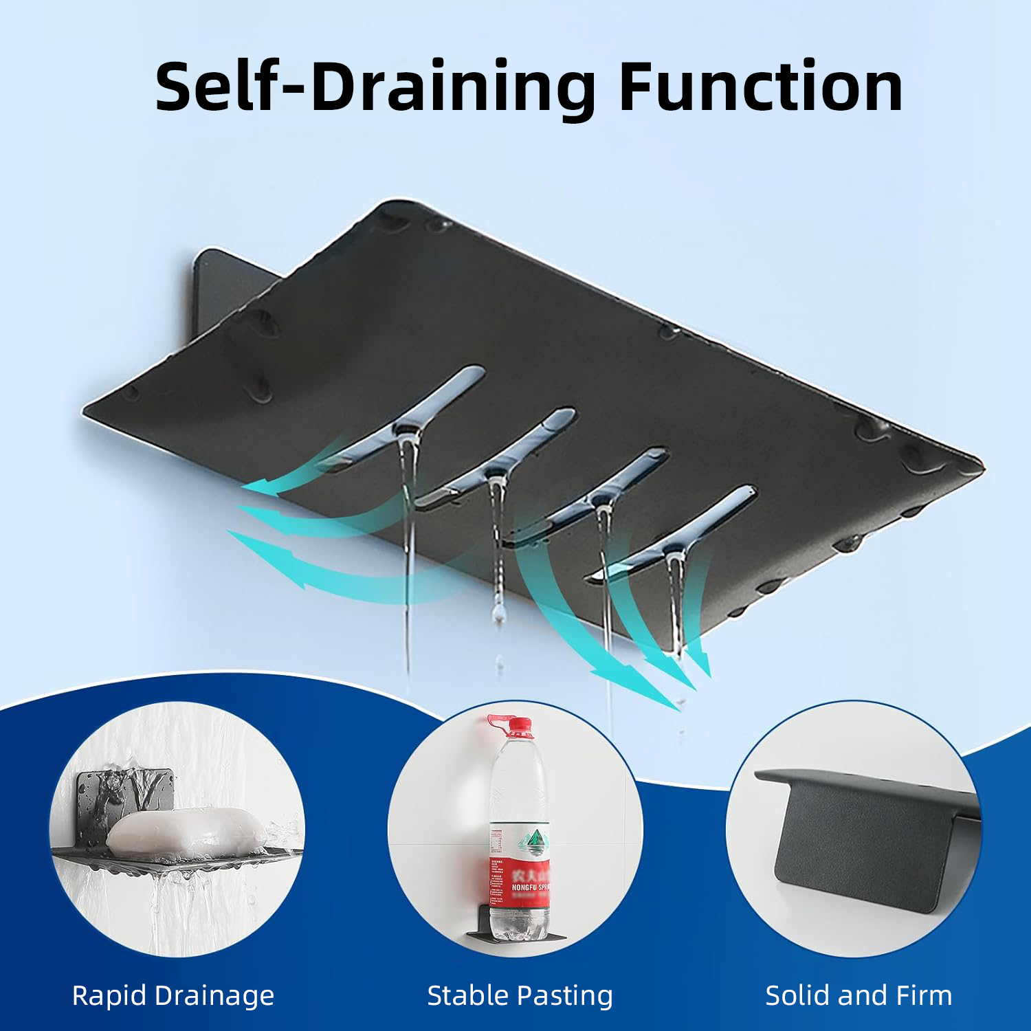 Alliage d'aluminium Porte-savon Porte-savon de salle de bain avec évacuation de l'eau Mural Boîte à savon Accessoires de salle de bain