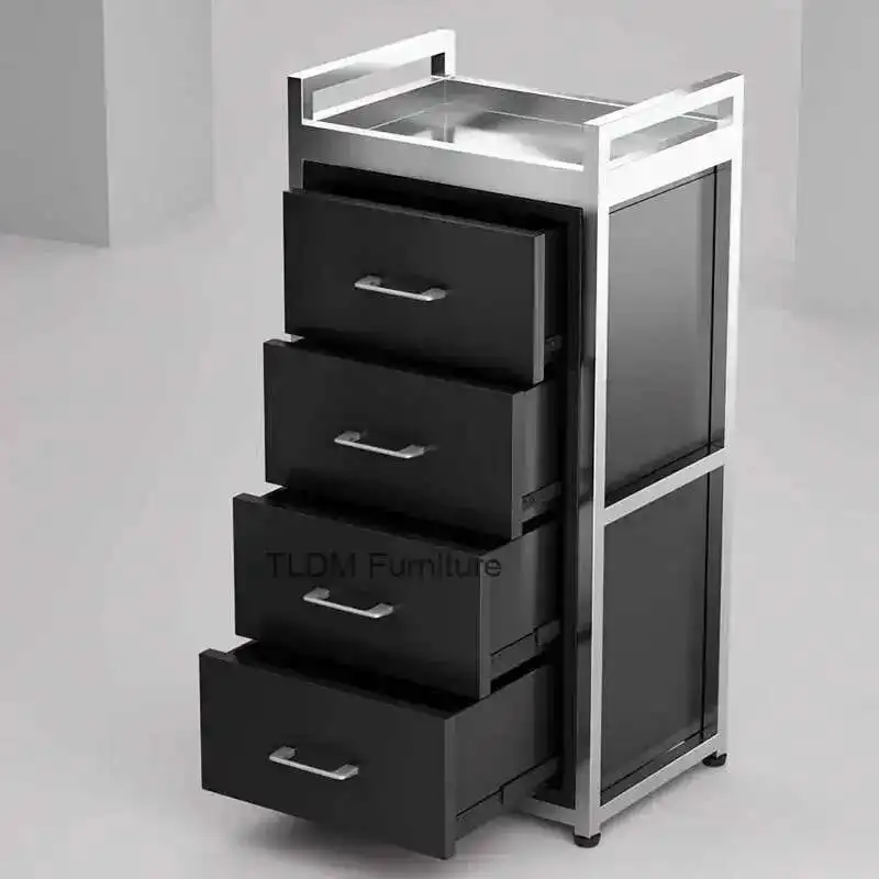 Carrello di supporto per manicure Mobili per salone Carrello per uso domestico professionale Servire alimenti Rulli per parrucchiere Vassoio di bellezza mobile con rotolamento