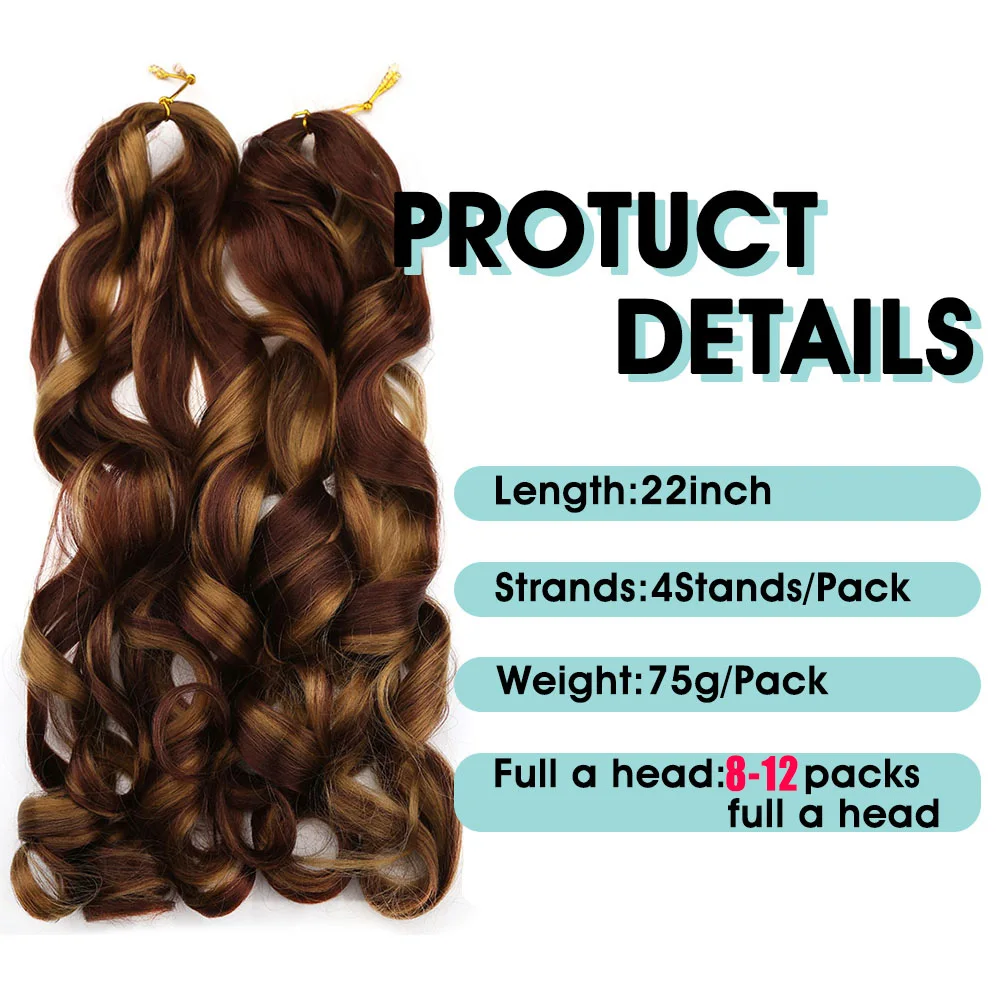 Synthetische Lose Welle Flechten Haar Extensions Spirale Locken Häkeln Haar Vor Gestreckt Französisch Locken Ombre Zöpfe Haar Für Frauen