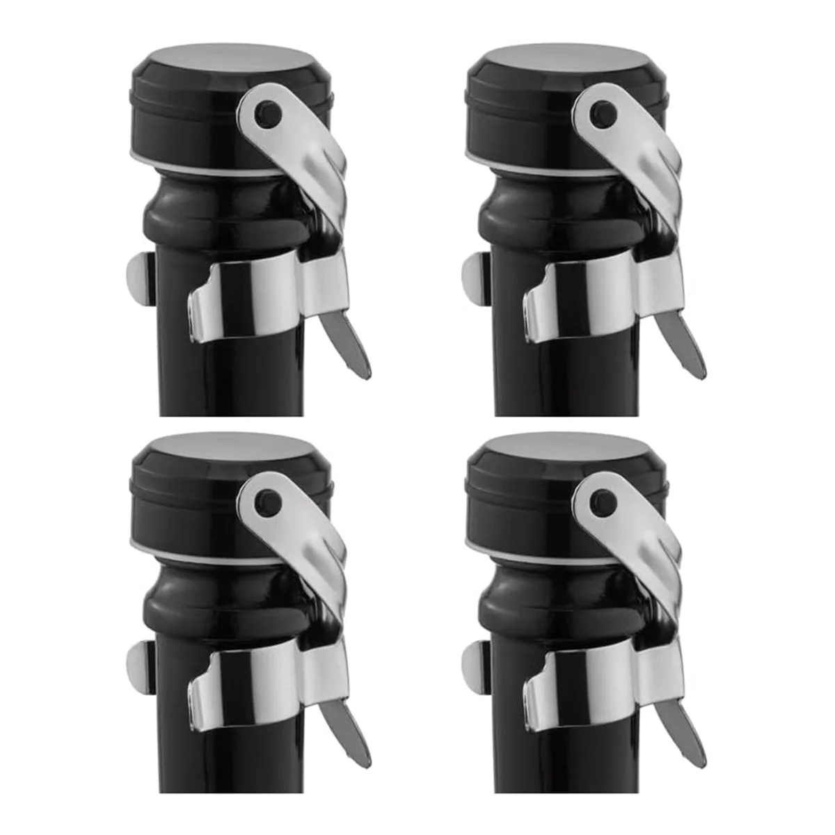 Aço inoxidável Champagne e Vinho Rolhas de Garrafa, Leak Proof, Reutilizável Saver, Prata Cortiça, Mantenha Rolhas, 4 Packs
