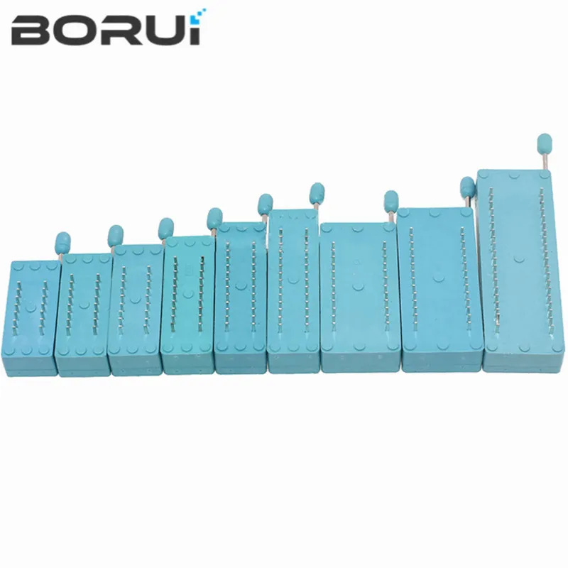 1 Cái/lốc 14 16 18 20 24 28 32 40 P Pin 2.54 MM Màu Xanh Lá Cây DIP Phổ ZIF IC Socket kiểm Tra Hàn Loại IC Ghế Khóa Zif Ổ Cắm