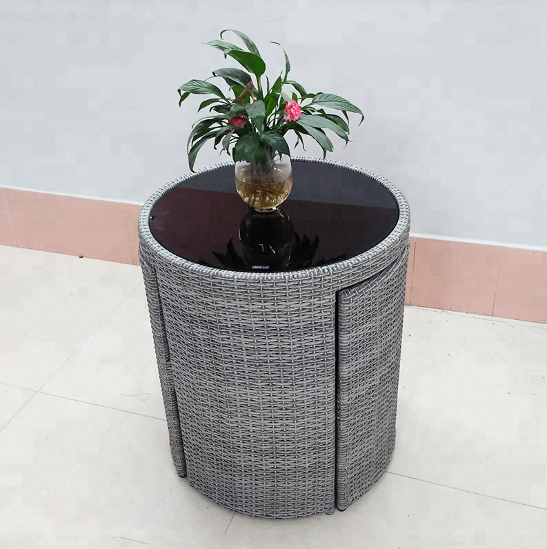 Juego de mesa de centro de ratán para jardín, muebles únicos para exteriores, cafetería