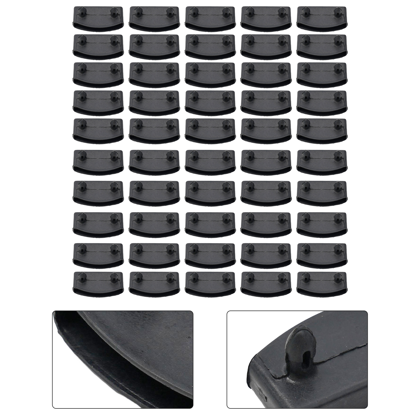 50pcs Replacement Wooden Bed Slat Plastic Middle Or End Holders 10x55mm Black Plastic Interior Accessories Auto Fastener