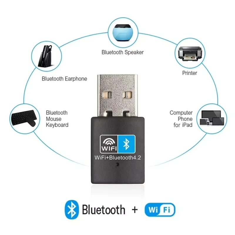 Беспроводной адаптер Wi-Fi Bluetooth 150 Мбит/с USB-адаптер 2,4G Bluetooth V4.2 Dongle Сетевая карта RTL8723DU для настольных портативных ПК