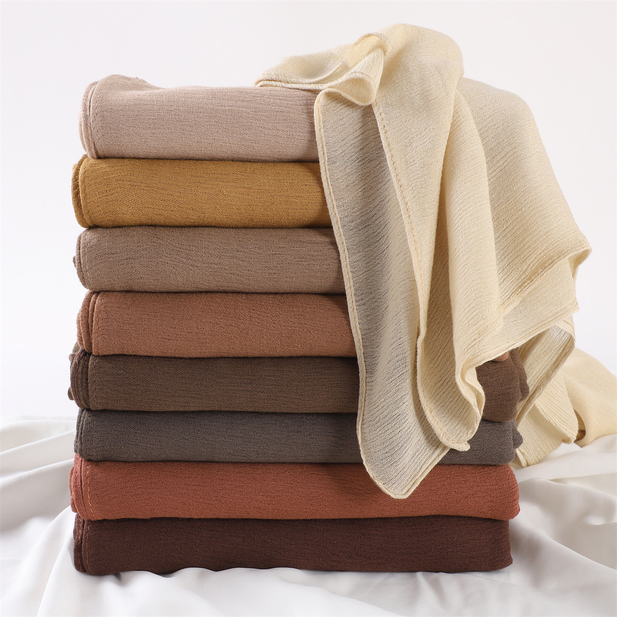 41 colores tamaño grande 80*190cm bufanda de algodón arrugado cabeza Hijab envoltura sólida mujeres chales mujer diadema musulmana Hijabs tienda