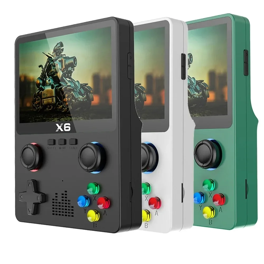 NEUE X6 Spielkonsole Retro Videospielkonsole 3,5 ''IPS Bildschirm Tragbare Handheld-Spiel-Spieler Klassische Spiele Kinder Geschenke