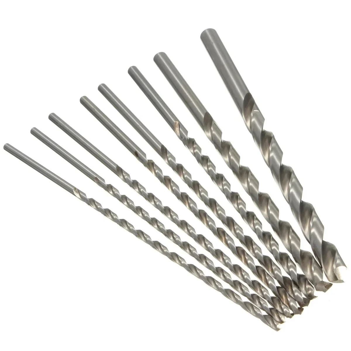 2 มม./3 มม./4 มม./5 มม./6 มม./7 มม./8 มม. ความยาว 200 มม. ยาวพิเศษ HSS Straight Shank เจาะบิตไม้อลูมิเนียมและพลาสติกขยาย Twist เจาะ