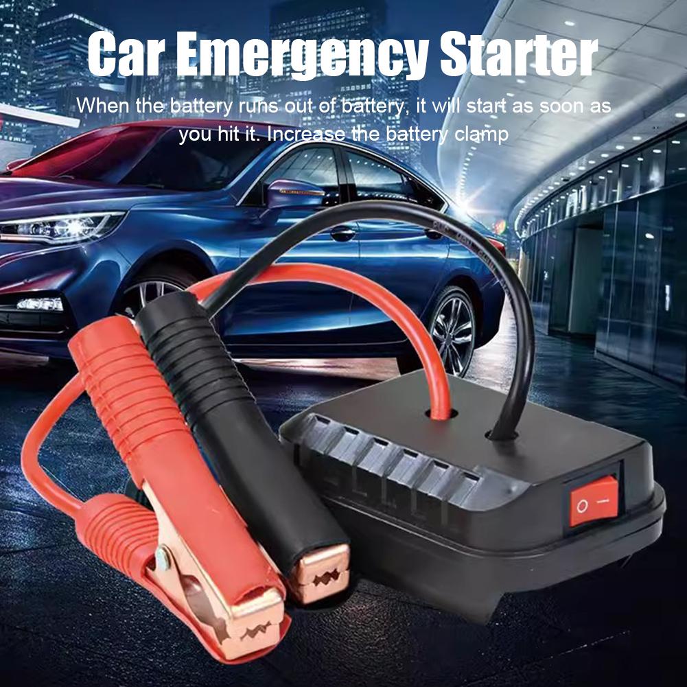 Car Emergency Starter for Makita Booster Cable Adapter Lithium Battery Converter Charger Clip Auto Igniter Jump Starter DIY Tool