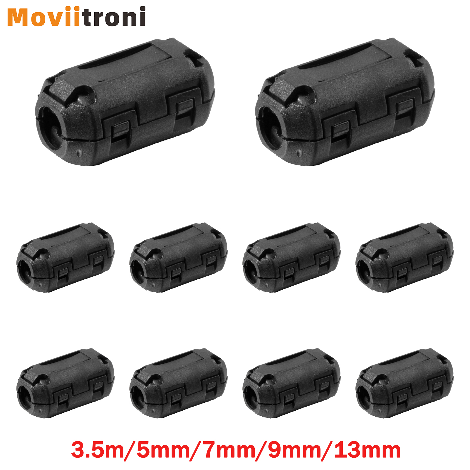 10 Stück Clip-On Noise Filter, Rit Core Choke Ring RFI EMI Noise Suppressor Kabel Clip