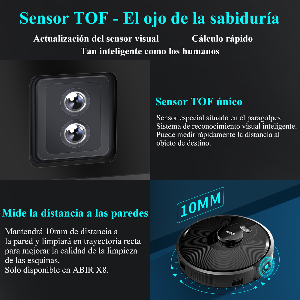 ABIR-Robot aspirador X8, sistema láser, mapas de múltiples pisos, limpieza de zona, ajuste de área limitada para lavado de alfombras en el hogar