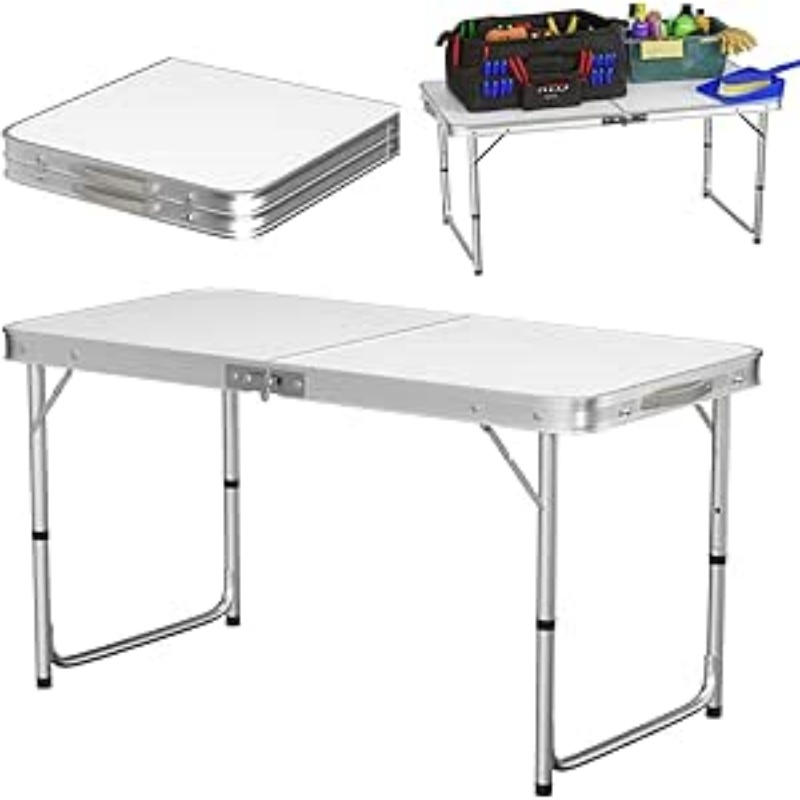 Camping Aluminium Folding Table｜Camping Table｜Height Adjustable｜Portable with Carrying Handle｜For Picnic/Kitchen/Garden