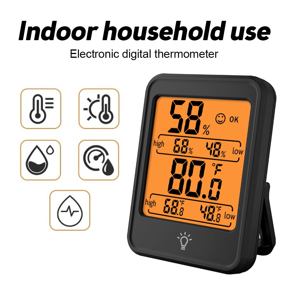 Higrômetro Digital LCD com ímã Stand, quarto termômetro, monitor de temperatura, portátil, casa, escritório