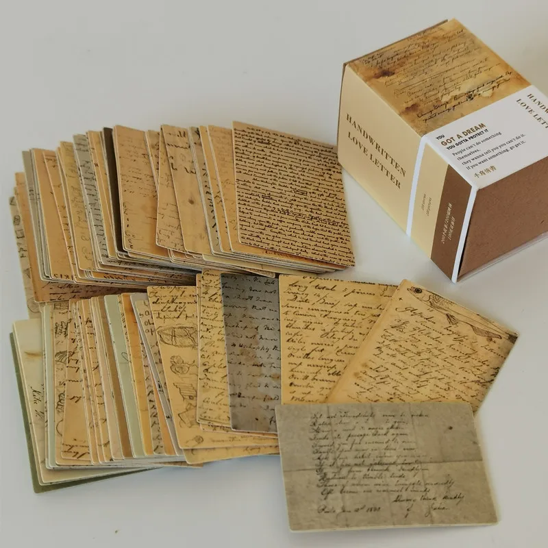 100 Chiếc Vintage Bộ Sưu Tập Sách Giấy Kraft Mini Bưu Thiếp Letter Bao Thư DIY Trang Trí LOMO Thẻ Thêu Sò Journaling