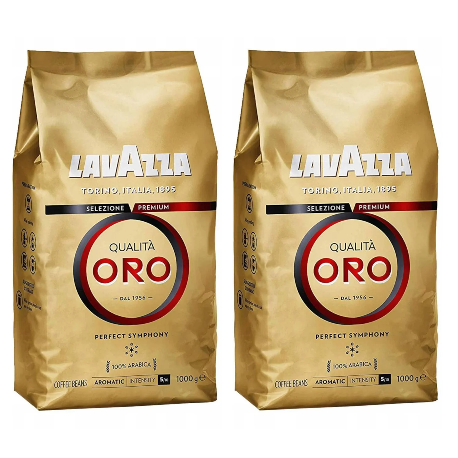 2x Kawa ziarnista LAVAZZA Qualita Oro 1 kg