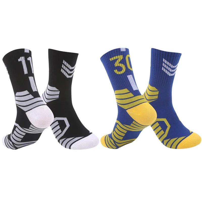 1 par de calcetines de baloncesto para hombre, calcetines deportivos de moda estampados con número "23".